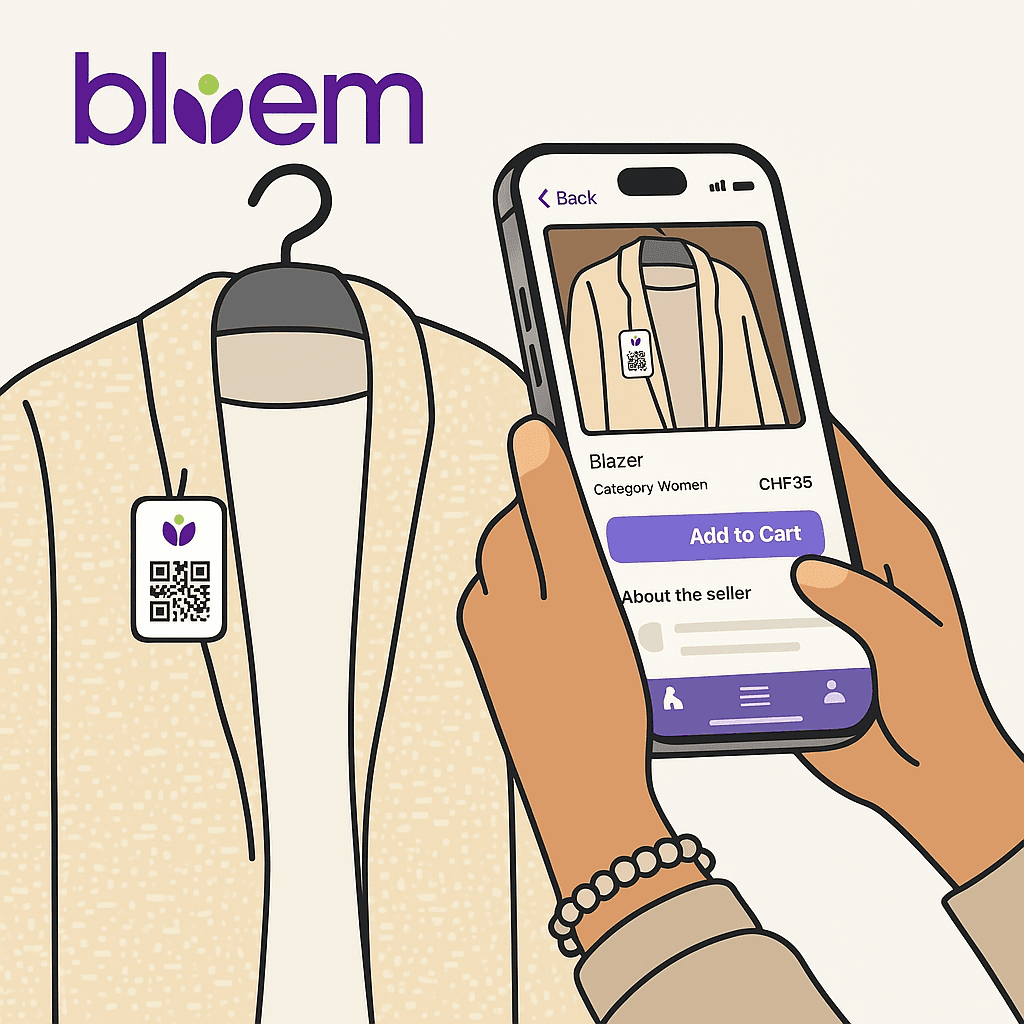 Bloem app scanning clothing tag