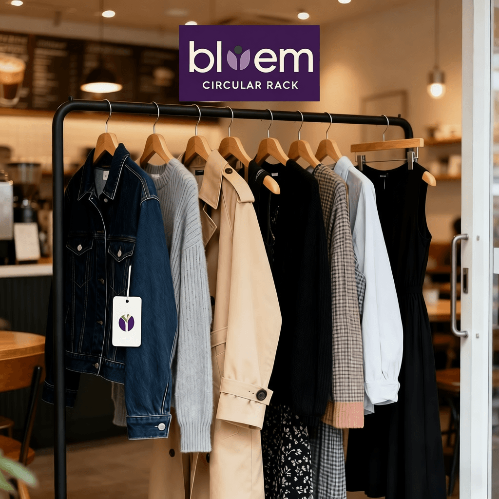 bloem circular rack with clothing